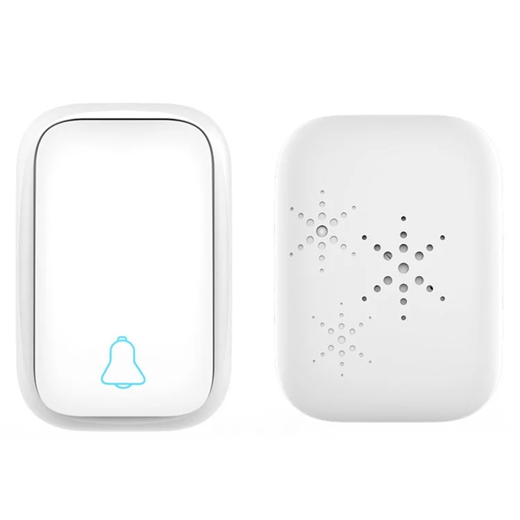 TS-K111 Wireless Doorbell Home Welcome Doorbell Waterproof 100M Remote Smart Doorbell Chime, 1 Door Bell and 1 Button - White/UK Plug
