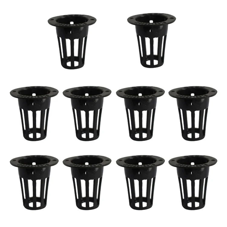 10Pcs / Pack 34MM Hydroponics Net Pot Planting Basket Soilless Cultivation Flower Pot Plant Growing Mesh Pot - Black