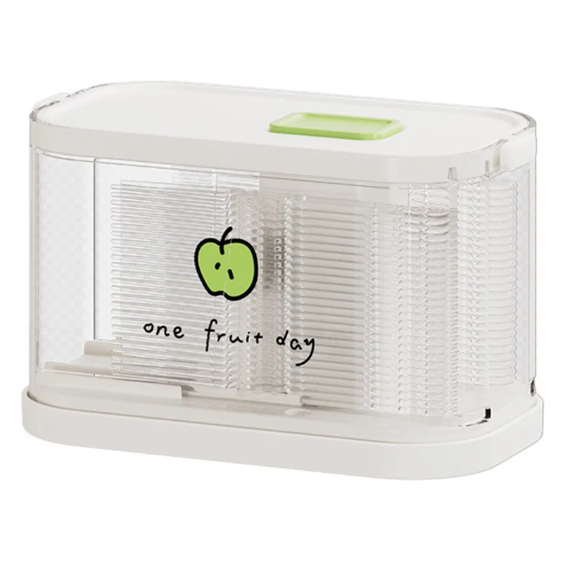 Push-Type Fruit Fork Dispenser Box with 50Pcs Disposable Food-Grade Forks (BPA-Free, No FDA) - Green