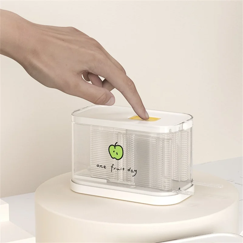 Push-Type Fruit Fork Dispenser Box with 50Pcs Disposable Food-Grade Forks (BPA-Free, No FDA) - Green