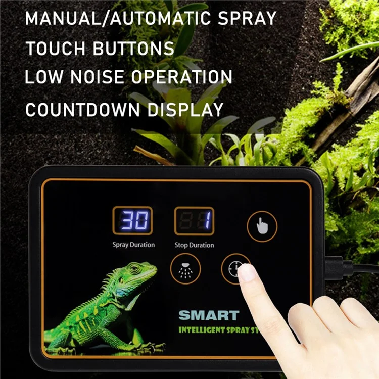 WD-01CS Sistema Automático de Pulverização de Névoa com Controlador Eletrônico, Display LCD, Aspersor para Terrário, Tomada EU