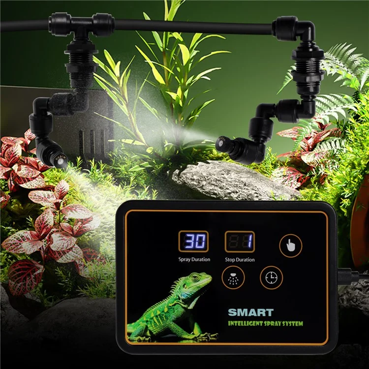 WD-01CS Sistema Automático de Pulverização de Névoa com Controlador Eletrônico, Display LCD, Aspersor para Terrário, Tomada EU