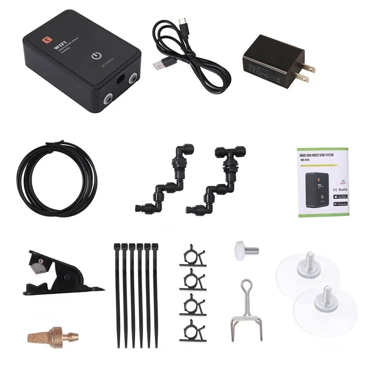 Tuya WiFi Smart Reptile Fogger Terrariums Humidifier Timer Automatic Mist Rainforest Spray System Kit - US Plug