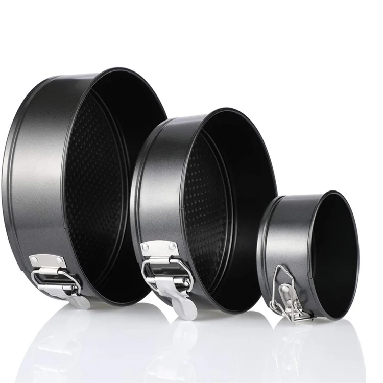 KP017 3Pcs/Set Round 4/7/9 inch Cake Mold Non-stick High Carbon Steel Kitchen Baking Mold with Removable Bottom (BPA Free, no FDA Certificate)