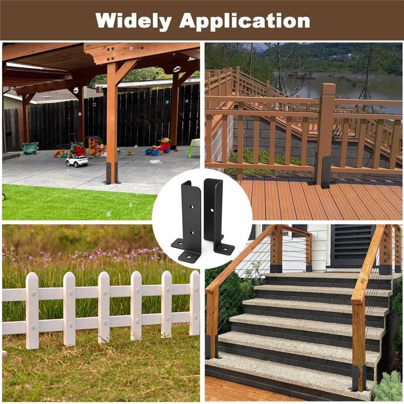 4 Peças Kit de Suporte para Gazebo Estrutura de Madeira com Conector de Base de Canto Viga Pergolado Âncora de Poste de Cerca