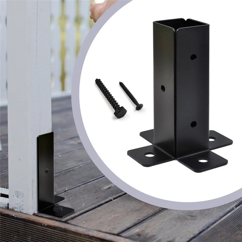 4 Peças Kit de Suporte para Gazebo Estrutura de Madeira com Conector de Base de Canto Viga Pergolado Âncora de Poste de Cerca