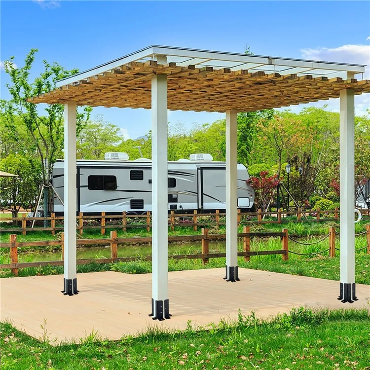 8Pcs Gazebo Bracket Kit Post Base Connector for Pergola Fence Patio Adjustable Metal Support