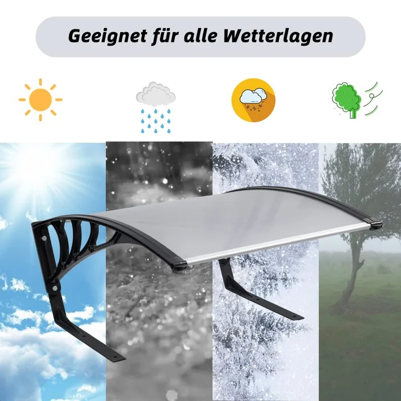 Outdoor Small Lawn Mower Sunshade Awning PC Sun Shield Rainproof Board, 1000x800mm - Blue