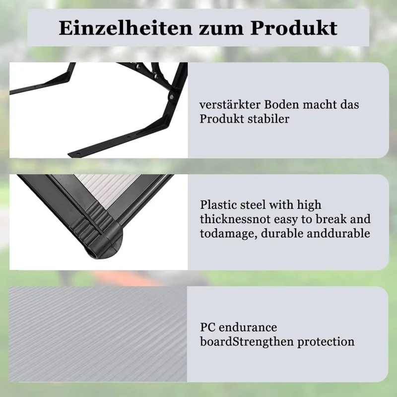 Outdoor Small Lawn Mower Sunshade Awning PC Sun Shield Rainproof Board, 1000x800mm - Blue