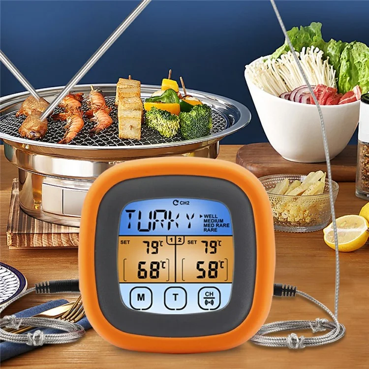 Thermomètre double sonde BBQ TS-6601-2 pour cuisine, barbecue, température de la viande