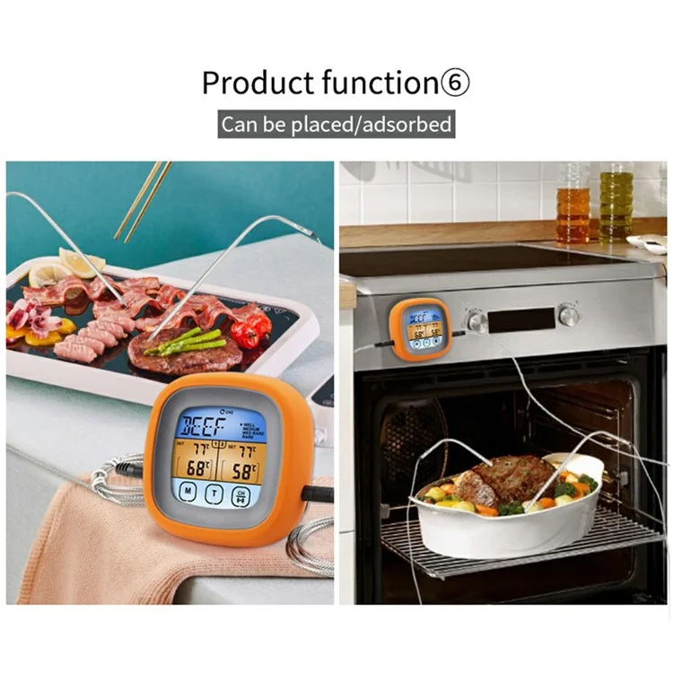 Thermomètre double sonde BBQ TS-6601-2 pour cuisine, barbecue, température de la viande