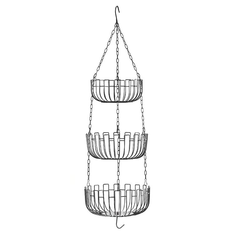 001-zjd-sb1 3-layer Hängende Korbpopfe Pflanzen Gemüse Obstkorb (bpa-frei, Kein Fda-zertifikat)