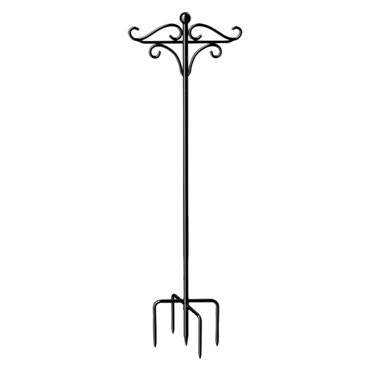JL02 76-inch Outdoor Shepherds Hook Bird Feeder Pole with 5 Prongs Base for Hanging Plant Baskets Lanterns