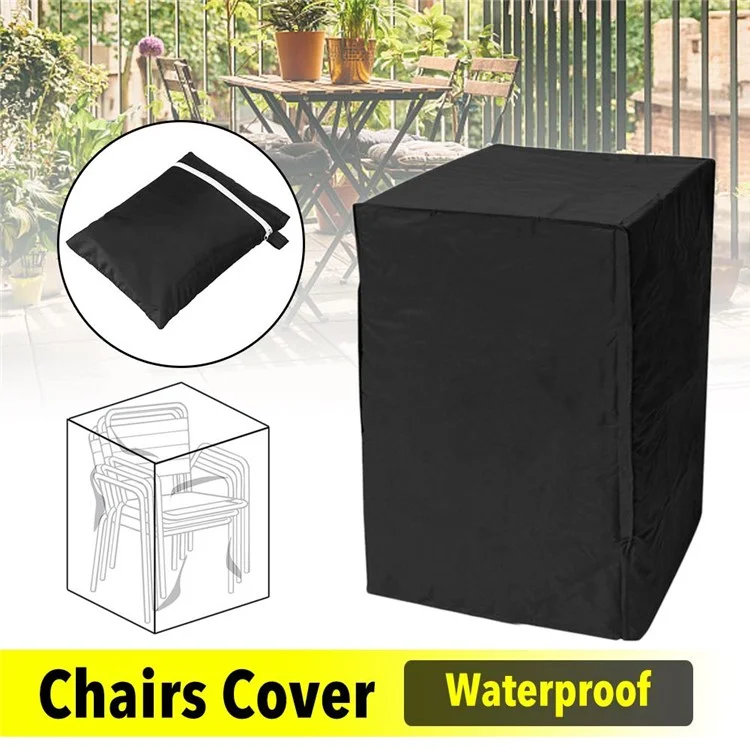 68x68x120cm 210D Oxford Cloth Patio Chair Waterproof Dustproof Cover for Outdoor Balcony Garden Furniture - Black