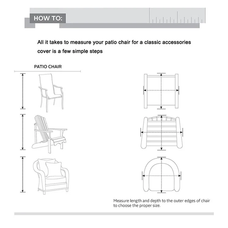 68x68x120cm 210D Chaise De Patio En Tissu Oxford Tissu Tissu Imperméable Couverture Anti-poussière Pour Le Balcon Extérieur Meubles De Jardin - Le Noir