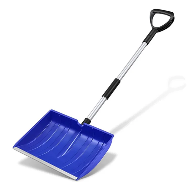 Pá de neve destacável CY-SL04 com cabo de metal para jardim e uso ao ar livre - Azul