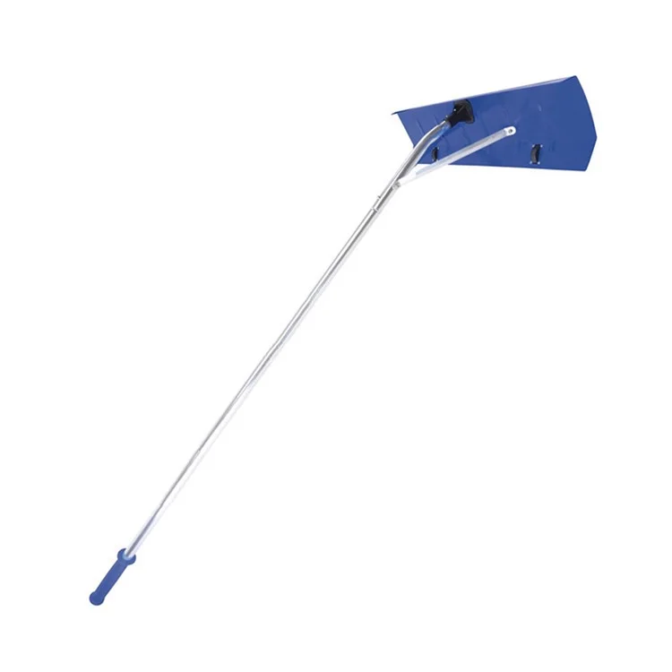 Raspador de neve com alça telescópica de alumínio e rodas ajustável - Azul