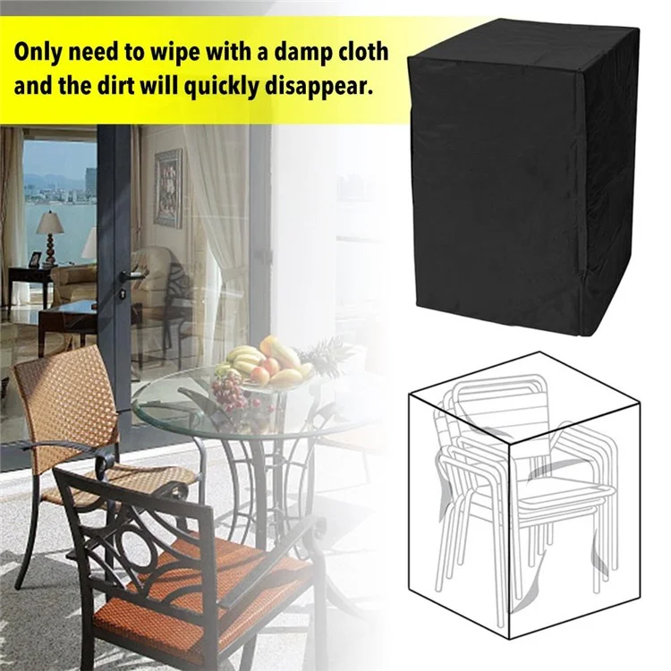 68x68x72cm Waterproof 210D Oxford Cloth Patio Chair Cover Outdoor Balcony Garden Furniture Protection - Black