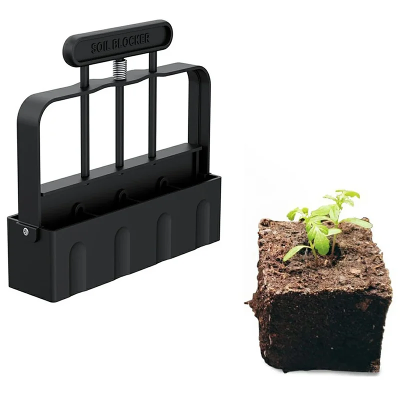 Handheld Seedling Maker 4-Cell Soil Block Tool For Potted Garden Planting Greenhouse Farm Nursery Sowing Tool