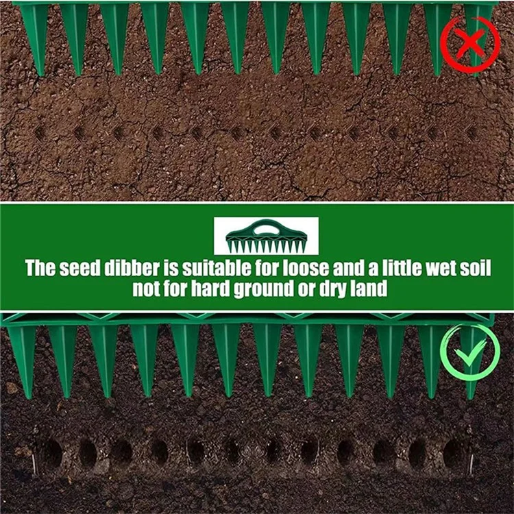 Semoir à Graines en Plastique Vert avec 12 Trous Outil de Plantation Multi-Semis Perforateur de Semences