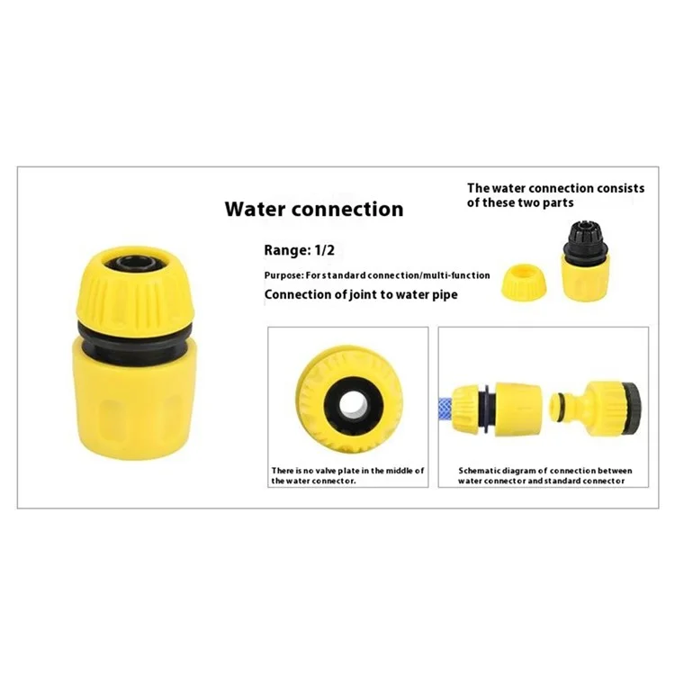 4 Pezzi / Set Raccordi per Tubi Connettori da 1/2 Pollice e 3/4 Pollice Adattatori Connettore Universale per Rubinetto e Lavatrice