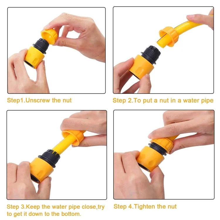 4 Pezzi / Set Raccordi per Tubi Connettori da 1/2 Pollice e 3/4 Pollice Adattatori Connettore Universale per Rubinetto e Lavatrice