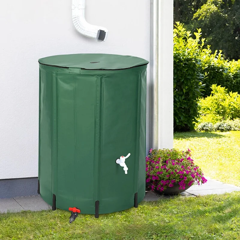 Portable Foldable Rain Water Collection Barrel 100L PVC Mesh Outdoor Garden Watering Storage Tank 40 x 78cm