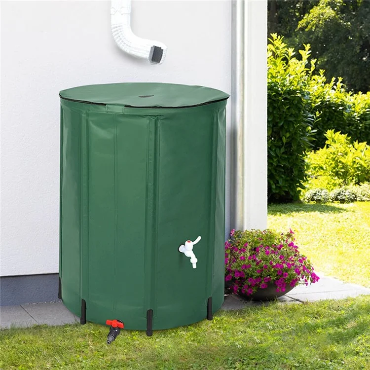 Barril Plegable Portátil para Recolección de Agua de Lluvia de 200L, Depósito de Almacenamiento para Riego de Jardín al Aire Libre de PVC, 56 x 78 cm