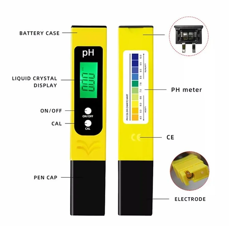 PH-04L Misuratore di PH Digitale con Calibrazione Automatica per Test della Qualità dell'Acqua, Monitor per Acquari e Piscine