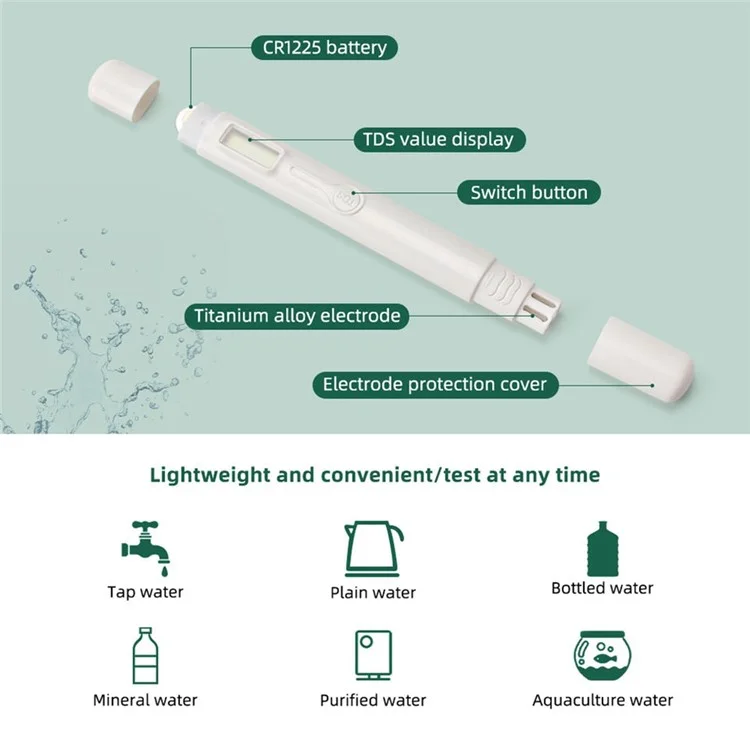 TDS-M6 LCD Display Water Quality Test Pen Digital TDS Meter Aquarium Water Testing Tool