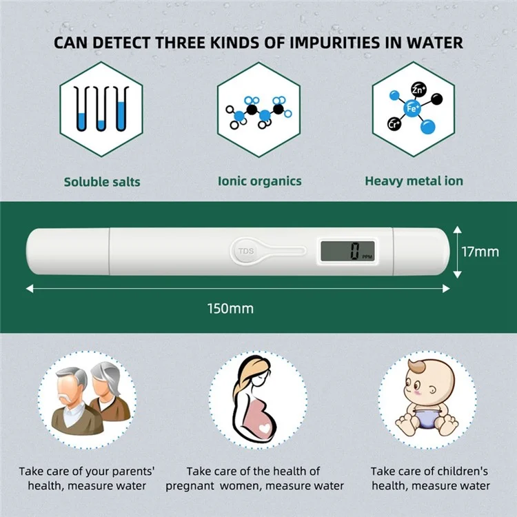 TDS-M6 LCD Display Water Quality Test Pen Digital TDS Meter Aquarium Water Testing Tool