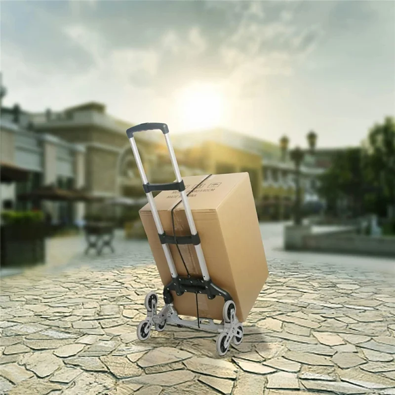 Heavy Duty Dolly Cart Folding Stair Climbing Hand Truck Trolley with 6 Wheels and Telescoping Handle