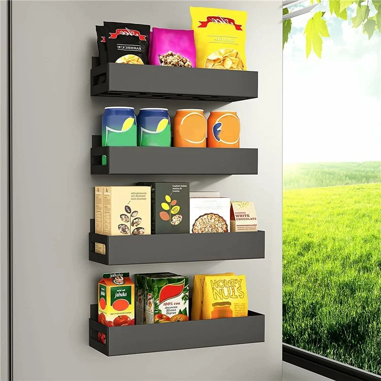 Conjunto de 4 Peças / Suporte Magnético para Armazenamento de Especiarias para Geladeira e Forno - Organizador de Prateleira