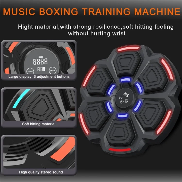 Treinador Inteligente de Boxe com Luvas de Boxe, Alvo Musical de Parede e Equipamento Digital de Socos