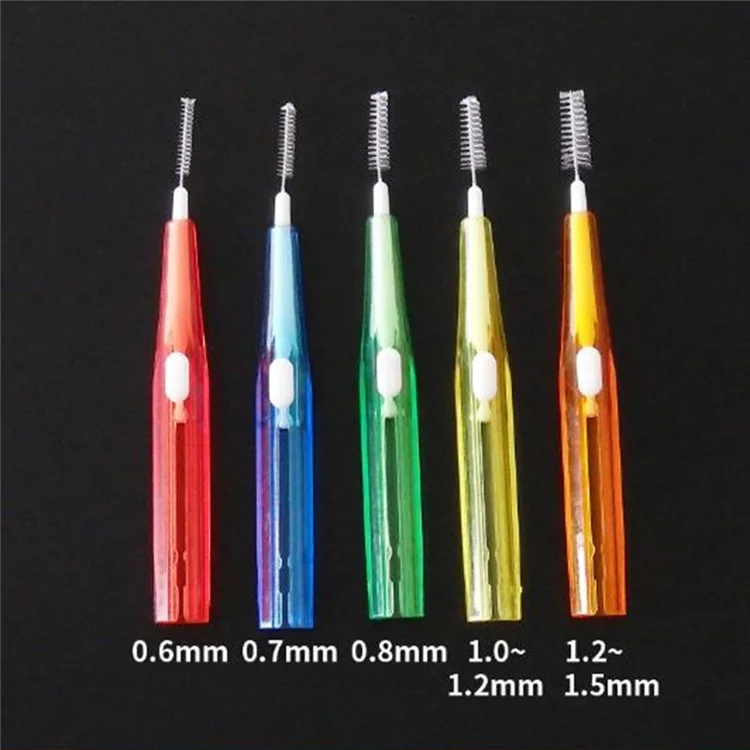 60 Brossettes Interdentaires Rétractables Poils Doux Nettoyant Dentaire Soin des Gencives Haleine Fraîche - 5 Couleurs Mélangées