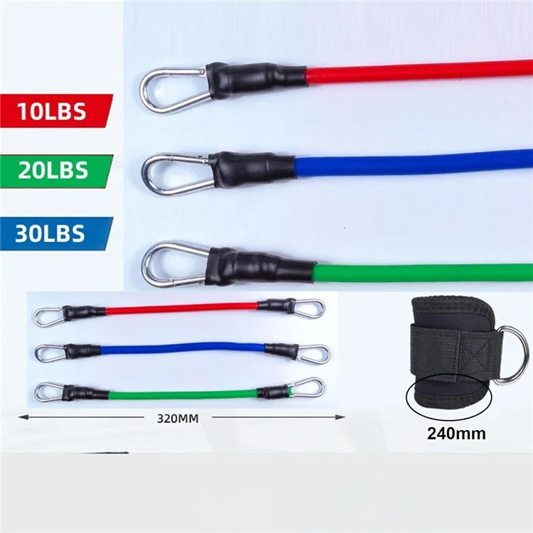 1 Par de Cinta de Tornozelo com 3 Bandas de Resistência para Exercício de Pernas e Glúteos Equipamento de Treino