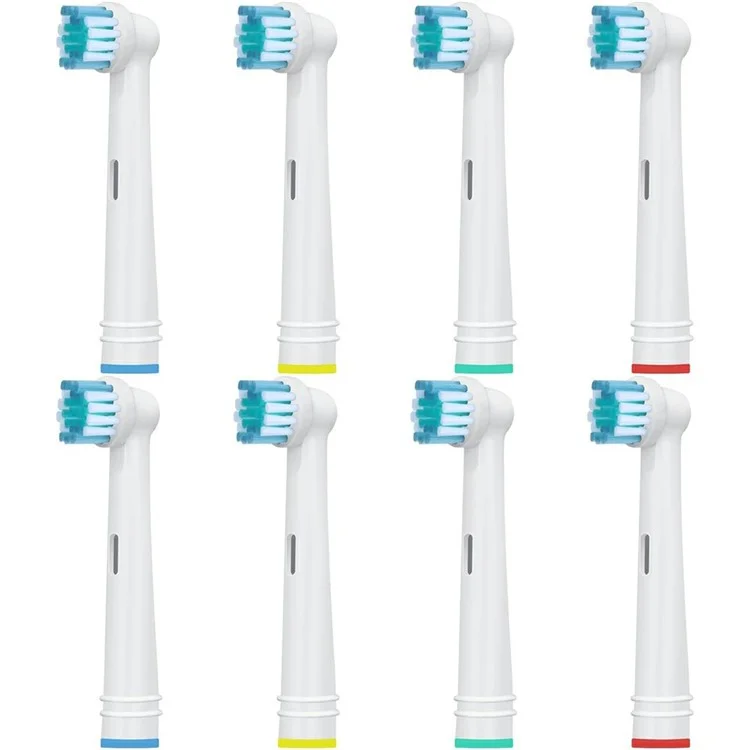 8 têtes de brosse de rechange pour brosse à dents électrique Nettoyage en profondeur Têtes à poils doux pour utilisation à domicile