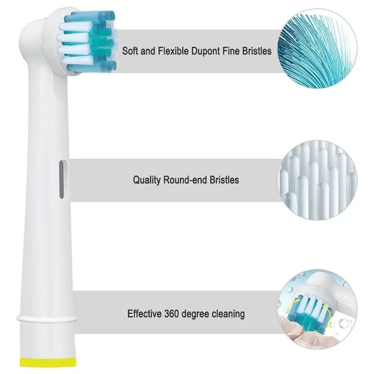12 Têtes de Rechange pour Brosse à Dents Électrique avec Poils Doux pour un Nettoyage en Profondeur à la Maison