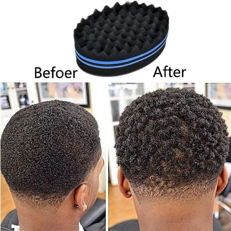Curl Sponge Set for Black Men Hair Twist Styling Tool with Brush and Comb for Home / Barbershop - Red