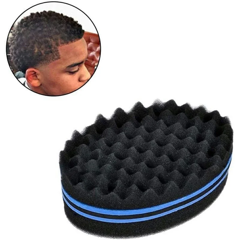 Curl Sponge Set for Black Men Hair Twist Styling Tool with Brush and Comb for Home / Barbershop - Red