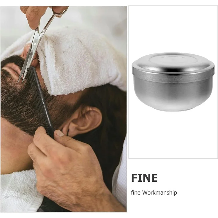 Edelstahl-Rasierschale Lather Mug für Männer - Breite und tiefe Seifenbehälter Bart-Pflege-Zubehör