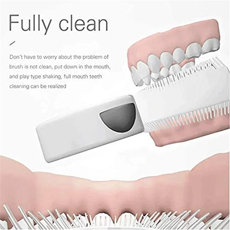 Cartoon Panda U Shaped Electric Toothbrush for Children Silicone Bristles Rechargeable Toothbrush - White