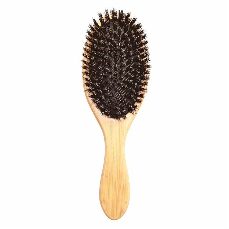 Peigne de massage du cuir chevelu ZR-8050 en bambou naturel avec brosse anti-statique en poils de sanglier, outil de soin capillaire portable