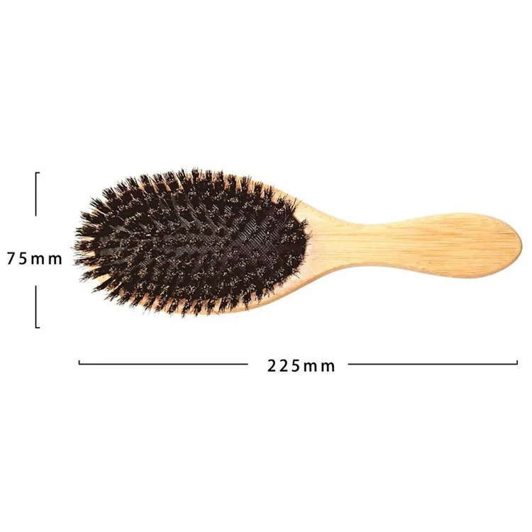 Peigne de massage du cuir chevelu ZR-8050 en bambou naturel avec brosse anti-statique en poils de sanglier, outil de soin capillaire portable