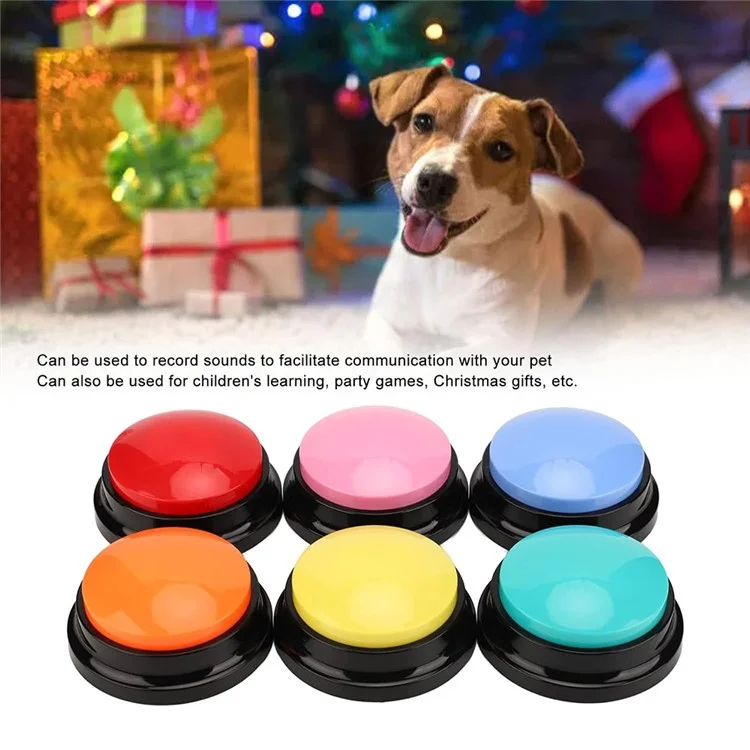 6Pcs Recordable Button Set Pet Training Buzzer Clear Sound Voice Recording Device for Dog Cat
