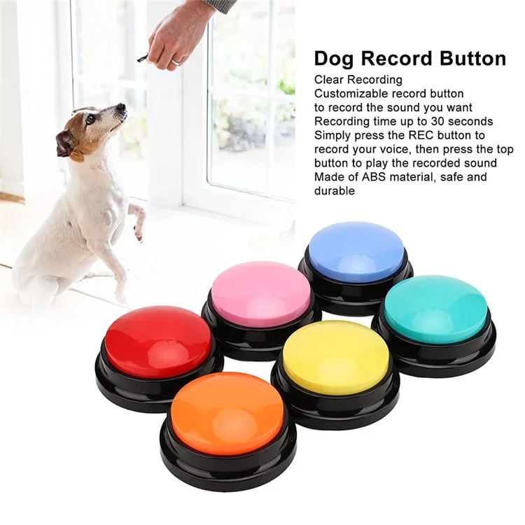 6Pcs Recordable Button Set Pet Training Buzzer Clear Sound Voice Recording Device for Dog Cat