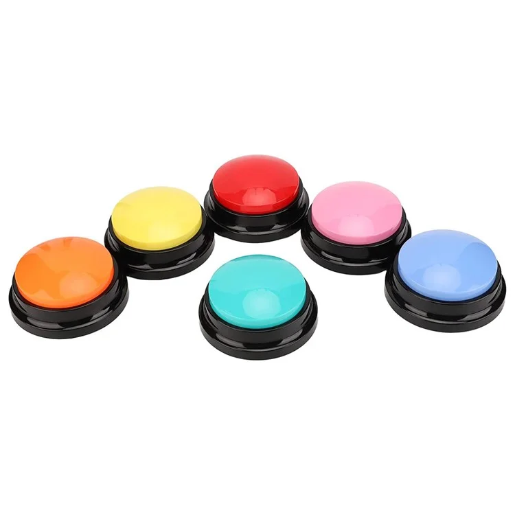 6Pcs Recordable Button Set Pet Training Buzzer Clear Sound Voice Recording Device for Dog Cat