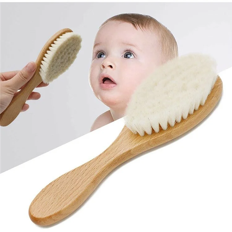 Spazzola per Bambini in Lana con Setole Naturali di Capra per un Cuoio Capelluto più Sano - Taglia L