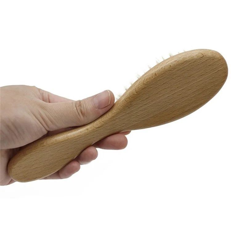 Spazzola per Bambini in Lana con Setole Naturali di Capra per un Cuoio Capelluto più Sano - Taglia L