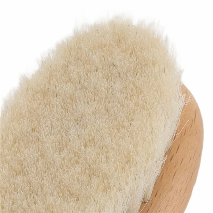 Set di spazzola e pettine in lana per neonati con setole di pelo di capra per massaggio delicato del cuoio capelluto